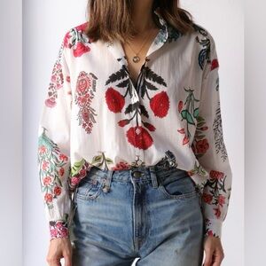Alix Of Bohemia Multicolor Floral Button Down Shirt